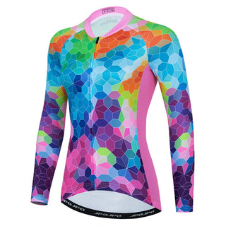 Women Cycling Long Sleeve Jersey Colorful