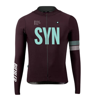 long sleeve cycling jersey men burgundy - Cyclist Corner