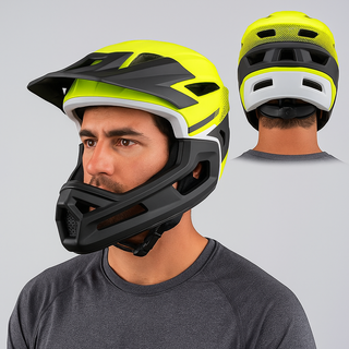 mtb full face helmet fluorescent yello

